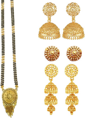 Jewel Mart Brass Gold-plated Gold Jewellery Set(Pack of 4)