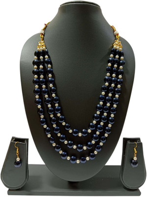 UTTARAI Alloy Gold-plated Blue Jewellery Set(Pack of 1)