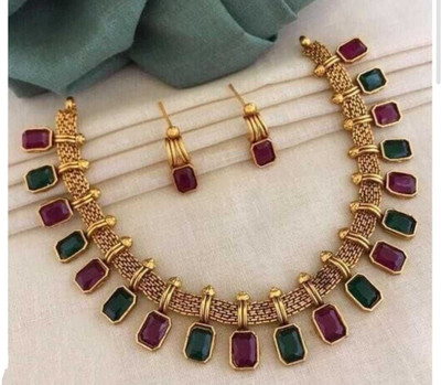 Padmavati Bangles Copper Gold-plated Multicolor Jewellery Set(Pack of 1)