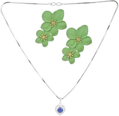 SKG Fashions Stone Blue, Green Jewellery Set(Pack of 1)