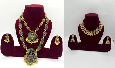 RIJADA JEWELLERY STUDIO Alloy Gold-plated Multicolor Jewellery Set(Pack of 2)