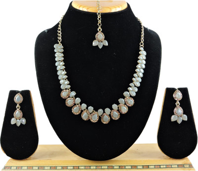 VATSALYA creation Alloy Gold-plated Grey Jewellery Set(Pack of 1)
