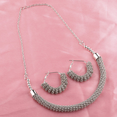NM CREATION Alloy Silver Jewellery Set(Pack of 1)