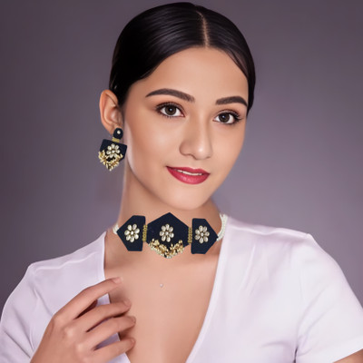 Adornn Fabric Blue Jewellery Set(Pack of 1)