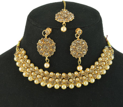 GEODE DELIGHT Alloy Gold-plated Gold Jewellery Set(Pack of 1)