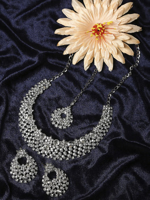 VATSALYA creation Alloy Gold-plated White Jewellery Set(Pack of 1)