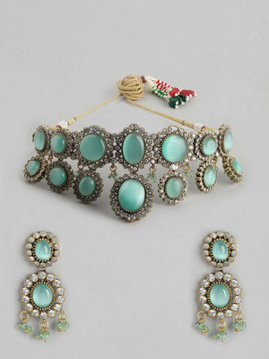 ANOUK Brass Gold-plated Green Jewellery Set(Pack of 3)