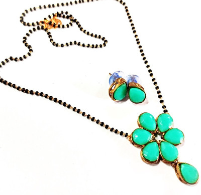 JN Handicraft Brass Copper Black, Green Jewellery Set(Pack of 1)