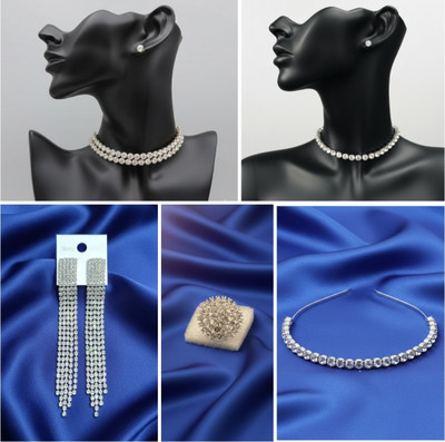 SZENTERPRISES Alloy Silver Silver Jewellery Set(Pack of 5)