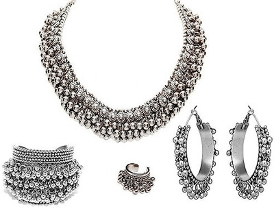 SKG Fashion Store Alloy Silver Jewellery Set(Pack of 1)