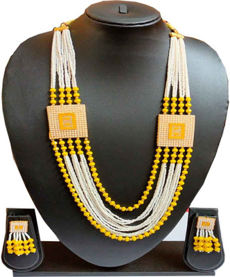 ANRA JEWEL Mother of Pearl, Alloy Gold-plated Yellow Jewellery Set(Pack of 1)