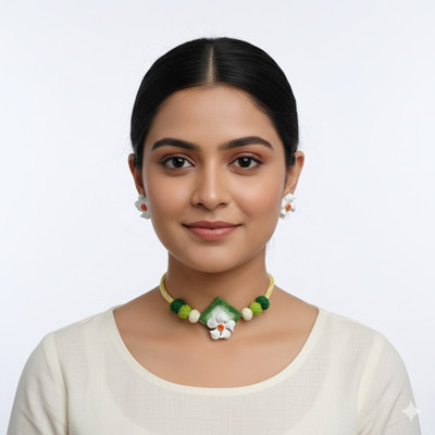 swadriya Clay Green Jewellery Set(Pack of 1)