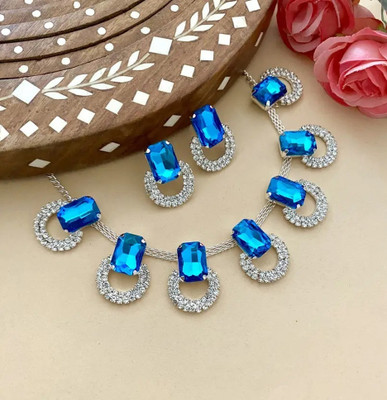 DENICRAAS Alloy Blue Jewellery Set(Pack of 1)