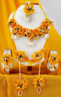 Shiv Fabric Yellow Jewellery Set(Pack of 1)