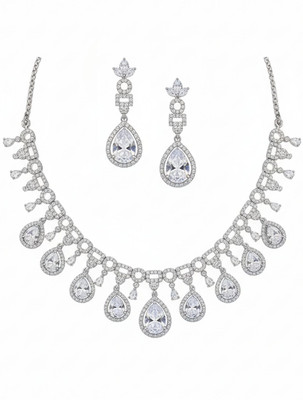 IKSAVA Brass Silver Silver Jewellery Set(Pack of 3)