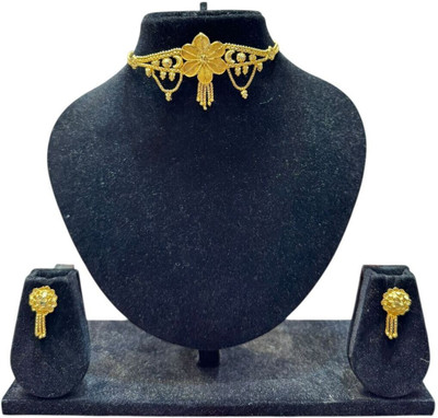 MODELFLUX Brass Gold, White Jewellery Set(Pack of 1)