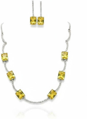 Zevoria Stainless Steel Yellow Jewellery Set(Pack of 1)