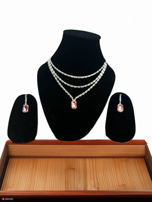 V.V. Sons Alloy Pink, Silver Jewellery Set(Pack of 1)