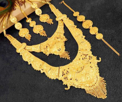 LJJEWELLER Brass, Alloy Gold-plated Gold Jewellery Set(Pack of 4)