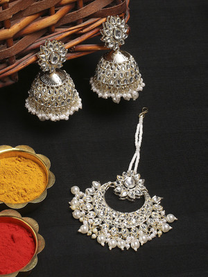VATSALYA creation Alloy Gold-plated Gold, White Jewellery Set(Pack of 1)