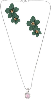 SRK Fashions Alloy Pink, Green Jewellery Set(Pack of 1)