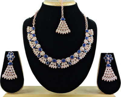 VATSALYA creation Alloy Gold-plated Blue Jewellery Set(Pack of 1)