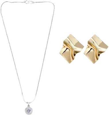 SRK Fashions Alloy White, Gold Jewellery Set(Pack of 1)