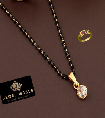 Jewel WORLD Brass, Alloy Gold-plated Gold, Black Jewellery Set(Pack of 1)