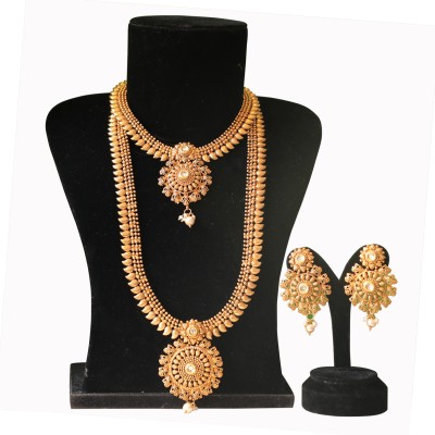 Swarajshop Alloy Gold-plated White Jewellery Set(Pack of 1)