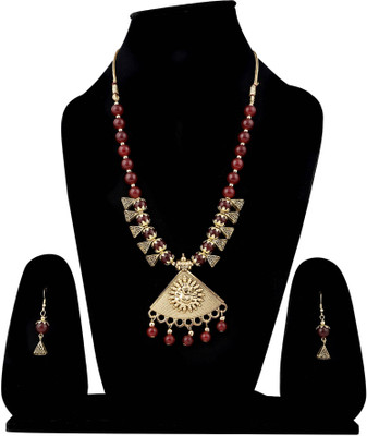Opus Gems Alloy Red Jewellery Set(Pack of 1)