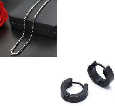 MAATRCHAAYA Stainless Steel Titanium, Sterling Silver Black, Silver Jewellery Set(Pack of 2)