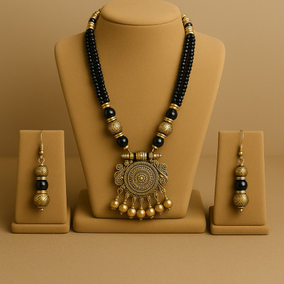 PARCEL POP Oxidised Silver Silver Gold Jewellery Set(Pack of 1)