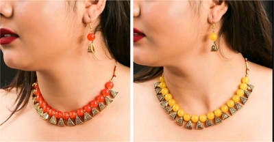 KVDesigns Alloy Gold-plated Multicolor Jewellery Set(Pack of 2)