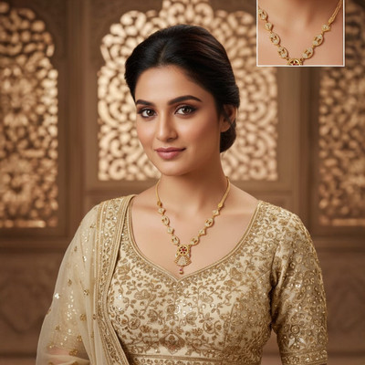 Marutika Ornaments Brass Gold-plated Gold Jewellery Set(Pack of 1)
