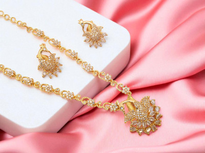 Pretty Queen Brass, Copper Gold-plated Gold Jewellery Set(Pack of 2)