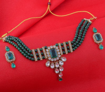 Krishnaa Jewels Alloy Green Jewellery Set(Pack of 1)