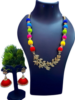 ssj Oxidised Silver Multicolor Jewellery Set(Pack of 1)