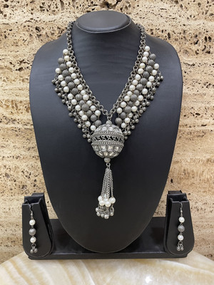 Digital Dress Room Oxidised Silver Silver Silver Jewellery Set(Pack of 3)