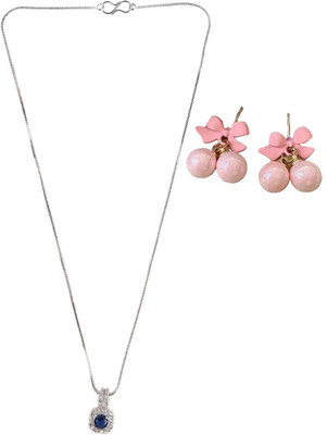 SRK Fashions Alloy Blue, Pink Jewellery Set(Pack of 1)