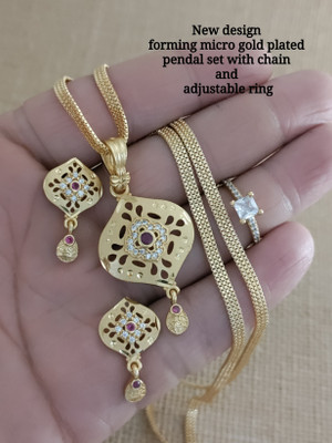 TKRB SALES Brass Gold-plated Gold Jewellery Set(Pack of 1)