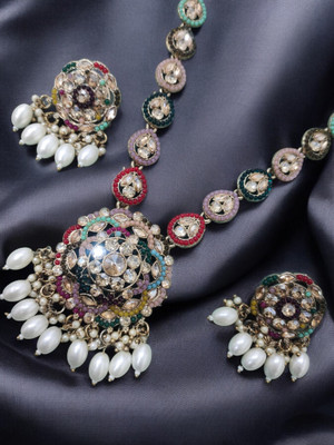 AK JEWEL STORES Alloy Gold-plated Multicolor Jewellery Set(Pack of 3)