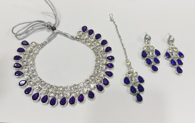 UWISH Alloy Silver Purple Jewellery Set(Pack of 1)