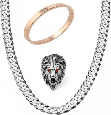 mattrachaya Brass, Stainless Steel Silver, Copper Rose Gold, Silver Jewellery Set(Pack of 3)