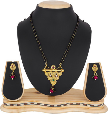 AADITA Alloy Gold-plated Black, Gold Jewellery Set(Pack of 1)