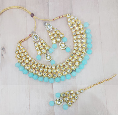 Chrishan Alloy Blue Jewellery Set(Pack of 1)