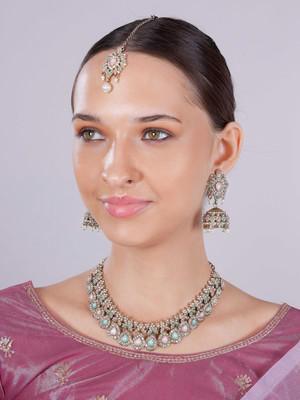 VATSALYA creation Alloy Silver Multicolor Jewellery Set(Pack of 1)