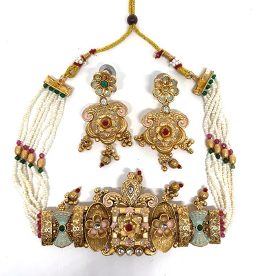 Hoopwell Alloy Gold-plated Gold Jewellery Set(Pack of 1)