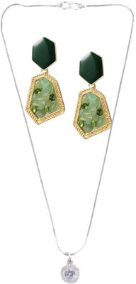 asthacollection Stone White, Green Jewellery Set(Pack of 1)
