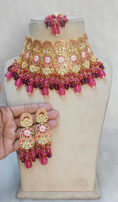 Balaji Beeds Alloy Red Jewellery Set(Pack of 1)