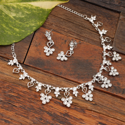 Kord Store Brass Rhodium Silver Jewellery Set(Pack of 3)